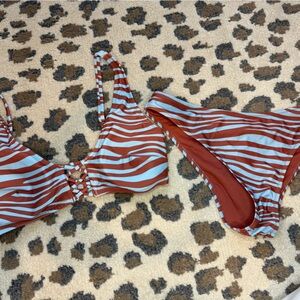 Striped Bikini Set in Red and White